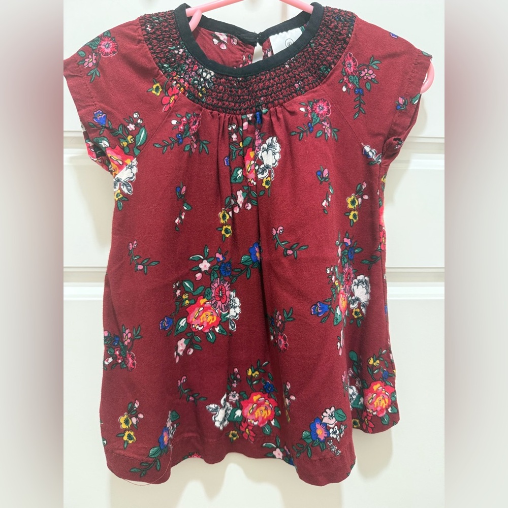 Hanna Anderson - Tunic, Cap Sleeve, Smocked Neck Dress. Size 3-6 Months